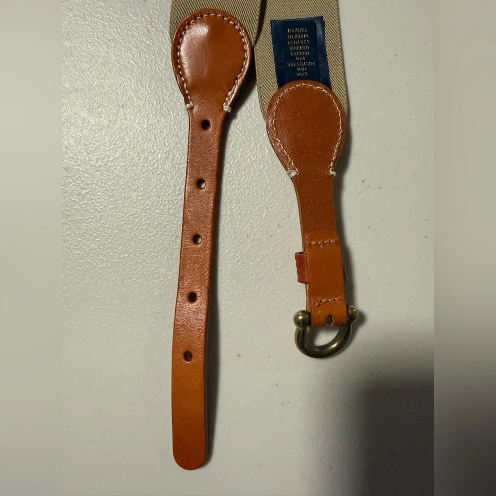Brooks Brothers Women’s Tan Leather Stretch Belt Size Small/Medium Classic Prep